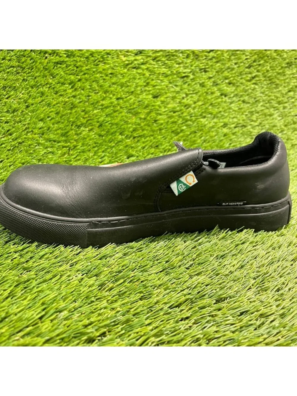 Mellow Walk Jessica Women Size 9.5E Black Leather Steel Toe Safety Slip-On Shoes_2